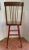 Vintage Industrial Stool Oak Wood and Red Steel For Sale - Image 4 of 12