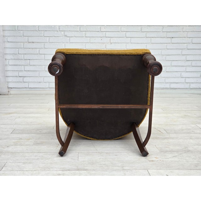 Vintage Danish Lounge Chair in Green Furniture Velour and Oak, 1950s For Sale - Image 9 of 18