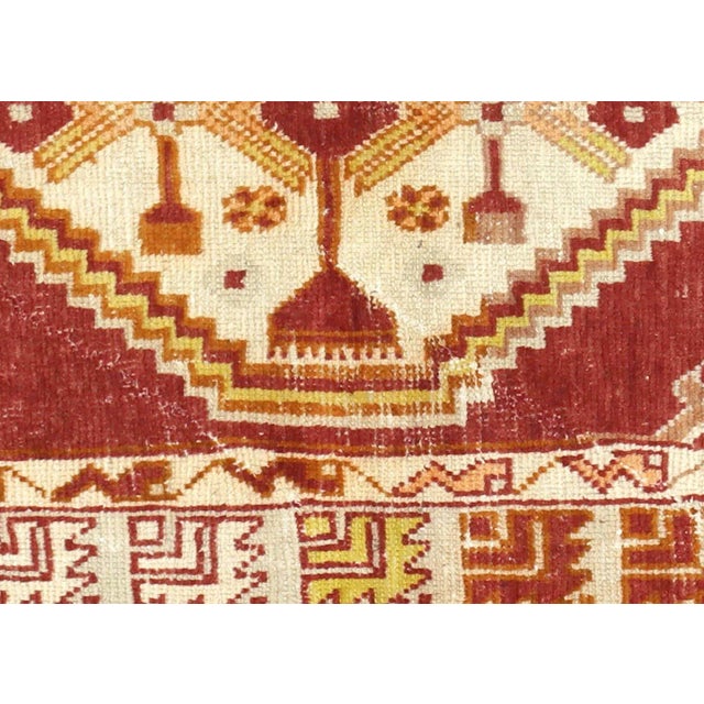 1960s Turkish Oushak Rug. Handwoven with wool on wool foundation in the Oushak region of Western Turkey. The Anatolian...