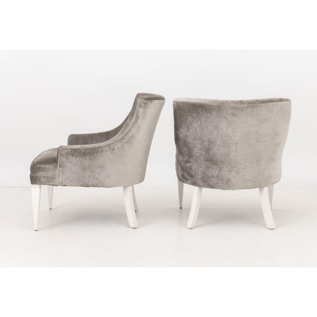 Early 21st Century Jonathan Adler Velvet Upholstered Armchairs, Pair For Sale - Image 5 of 8