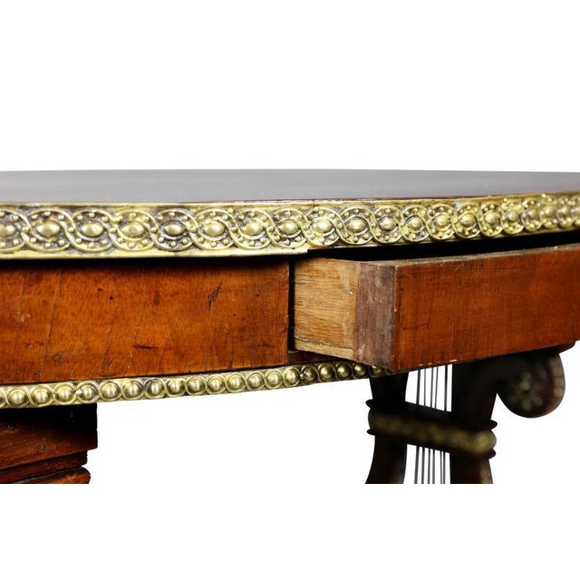 Neoclassical Russian Neoclassic Mahogany and Brass Mounted Table For Sale - Image 3 of 10