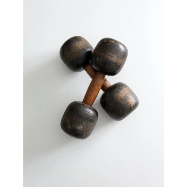 Farmhouse Antique Wooden Hand Weights For Sale - Image 3 of 13