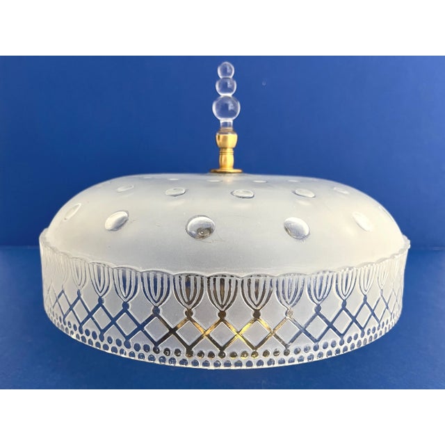 1940s Deco Cut Glass Ceiling Light, 1940s For Sale - Image 5 of 18