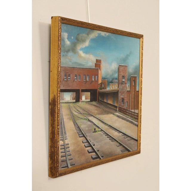 Jans Rithamer 'Depot' Original Oil Painting on Canvas For Sale - Image 4 of 12