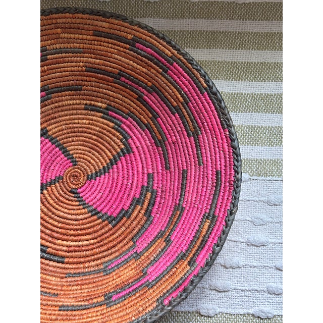 Indego African Geo Plateau Round Woven Basket For Sale In Tampa - Image 6 of 6