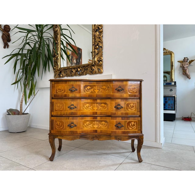 Wood Baroque Style Chest of Drawers, 1980s For Sale - Image 7 of 9