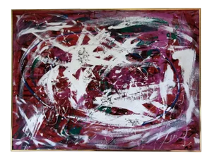 1970s Vintage A. Spellen "A Complicated Lover" Abstract Expressionist Original Oil on Canvas Painting