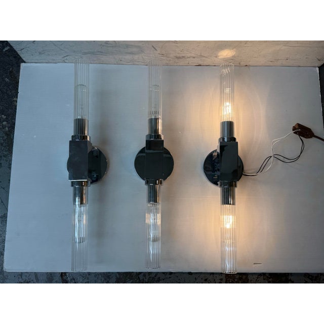 Design Plus Gallery presents a Set of Three Cannele Linear Sconces designed by Jonathan Browning for Restoration Hardware....