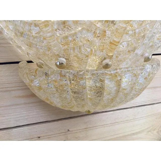 Italian Murano Glass "Tronchi" Transparent and Gold Color Wall Sconces - a Pair For Sale - Image 3 of 9