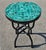 2020s 16" Mini Moroccan Mosaic Accent Table – Emerald / Teal Tile Top For Sale - Image 5 of 6