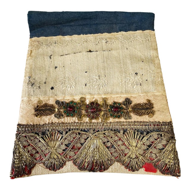 Antique European Church Embroidered Chalice Cover For Sale