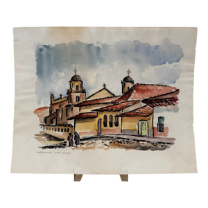 Henry Emil Salloch Original Watercolor on Paper Patzcuaro Mexico, 1961.