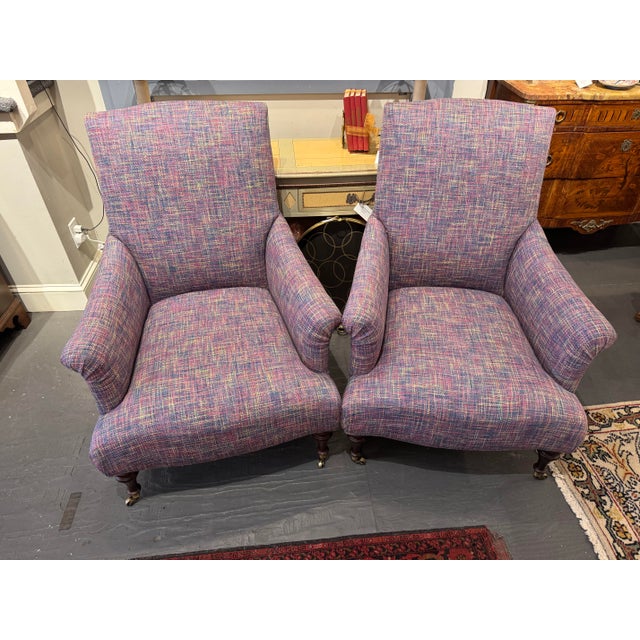 Reupholstered Mitchell Gold Club Chairs For Sale In Boston - Image 6 of 7