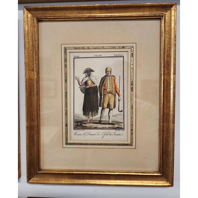 Wood Set of 4 Antique Jacques Grasset De Saint-Sauveur Hand Colored French Engravings For Sale - Image 7 of 18