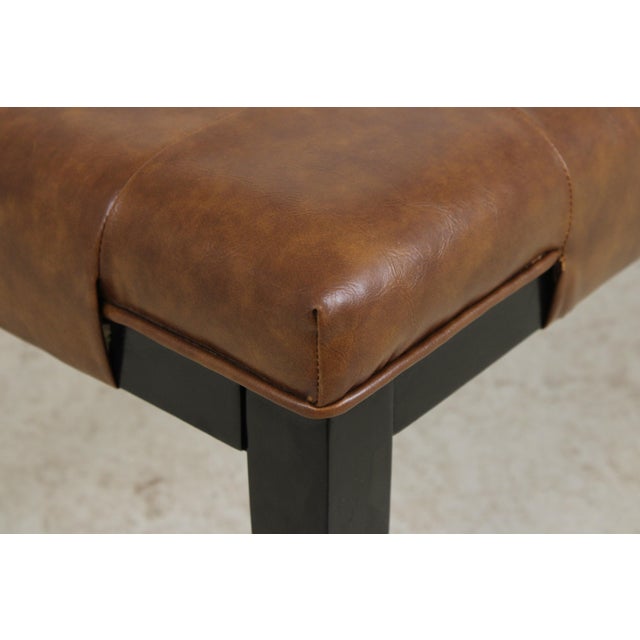 Safavieh Tufted Brown Leather Regency Window Bench For Sale - Image 9 of 16