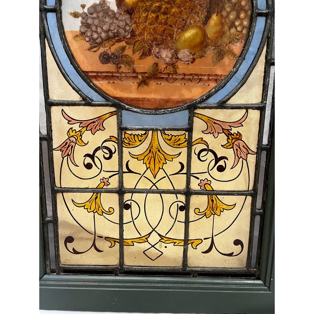 Stained Glass in Painted Frame For Sale - Image 4 of 5