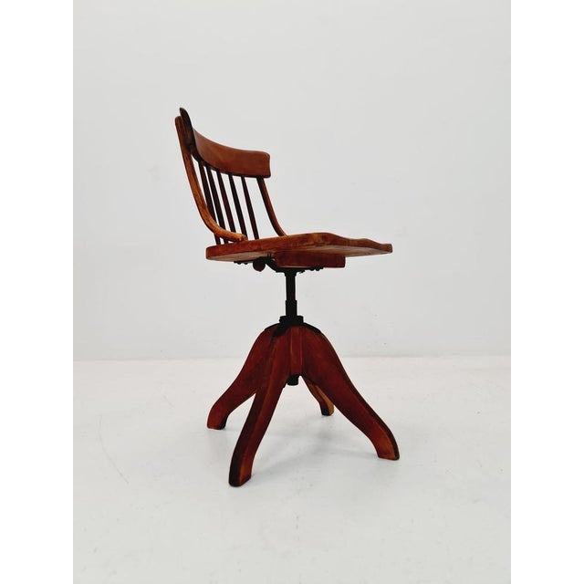 Bauhaus Swivel Office Chair in Wood by Der Ferderdreh, 1930s For Sale - Image 5 of 11