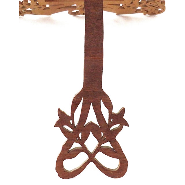Folk Art Fretwork Wood Frame for Picture or Mirror With Griffins Fits 9 1/4" X 7" For Sale In Providence - Image 6 of 7