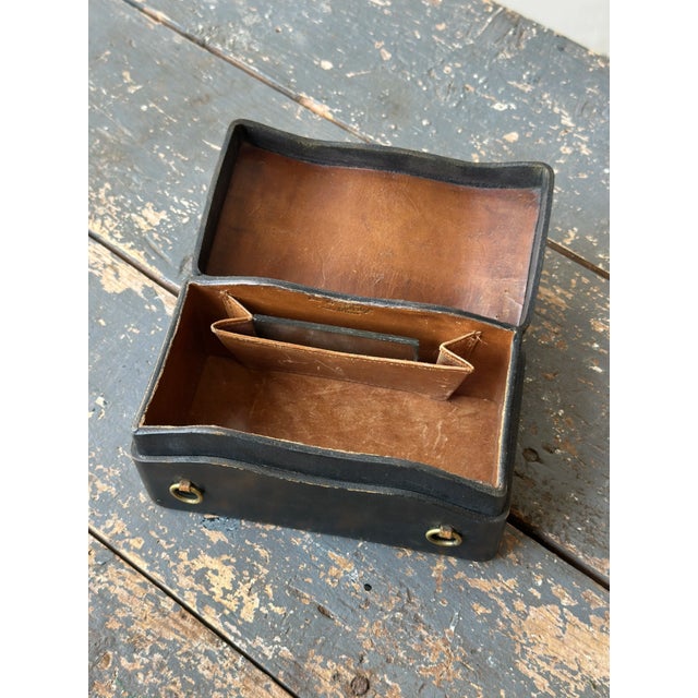 Vintage Sculpted Leather Box Made in Italy, Circa Mid-20th Century For Sale - Image 9 of 11