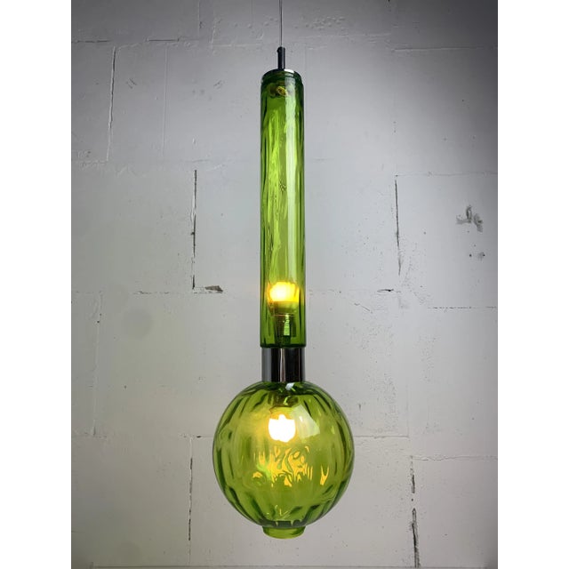 Large Mid-Century Green Glass Tube Pendant from Staff Leuchten, 1960s-1970s For Sale - Image 12 of 15