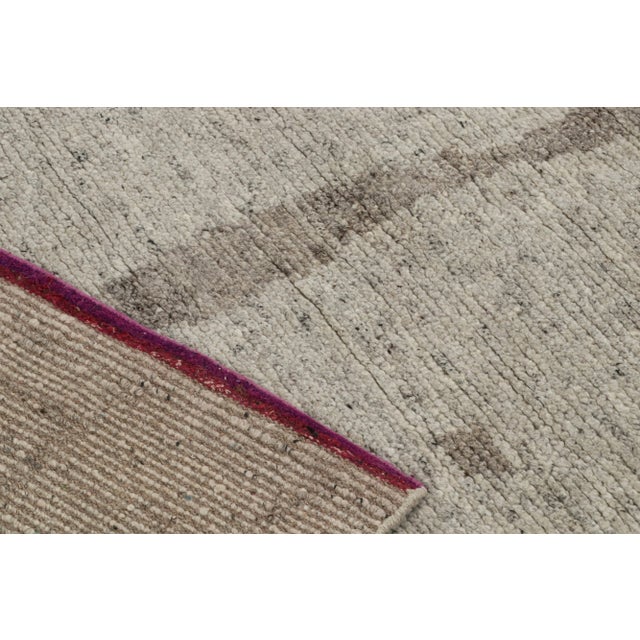 Textile Rug & Kilim’s Modern Moroccan Style Rug With Beige and Gray Geometric Patterns For Sale - Image 7 of 8