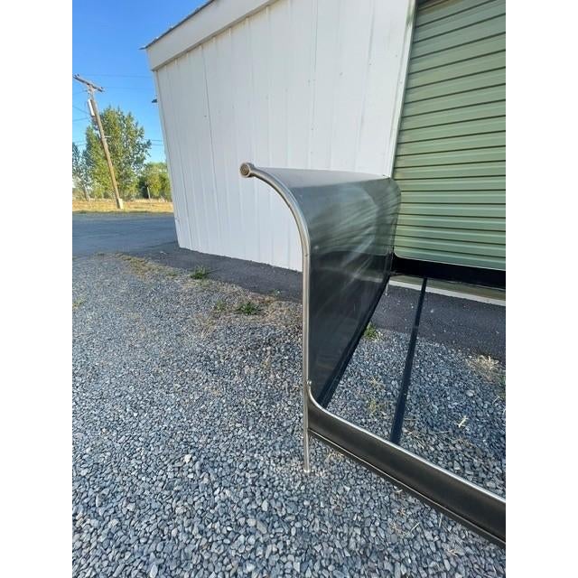 Metal Mid-Century French Industrial Style Steel Sleigh California King Bed For Sale - Image 7 of 8