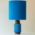 Aqua and Brown Ceramic Table Lamp with Blue Silk Lampshade attributed to R. Houben for Bitossi, 1970 For Sale - Image 9 of 9