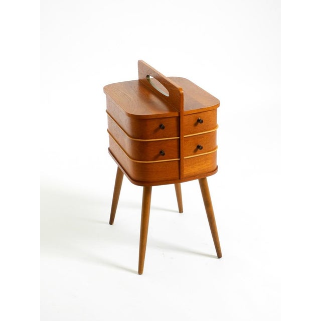 Mid-Century Modern Teak Sewing Box with Hinged Compartments, 1950s For Sale - Image 12 of 18