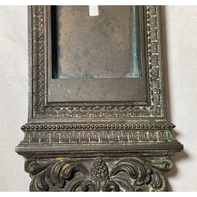 Large Antique Ornate 1800s Gilt Bronze Key Escutcheon Door Hardware Plaque Mount For Sale - Image 10 of 10