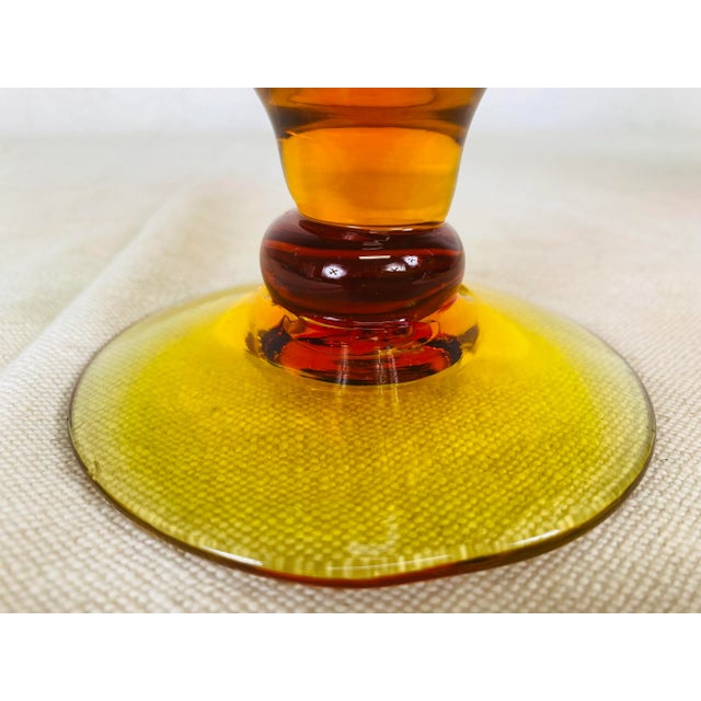 1960s Mid Century Vintage Modern Hand Blown Blenko Amberina Bud Vase by Wayne Husted. For Sale - Image 5 of 9