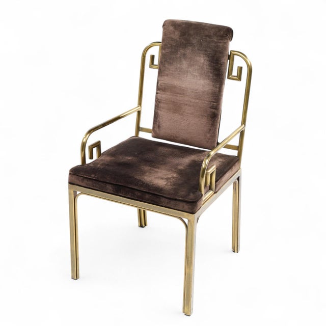 Brass Mastercraft Mid Century Brass Greek Key Dining Chairs - Set of 8 For Sale - Image 8 of 9