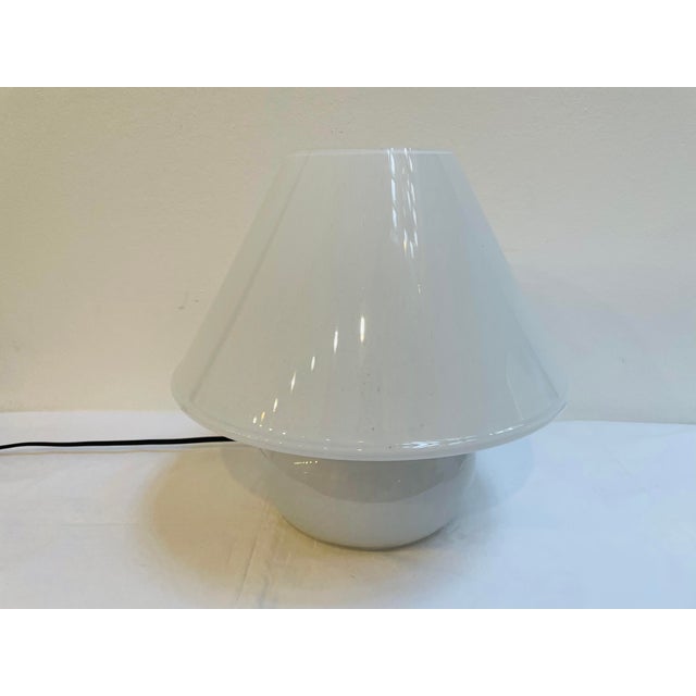 White Mid-Century Murano Glass Lamp from Glashütte Limburg, 1970s For Sale - Image 8 of 8