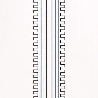 Sample - Schumacher X Mary McDonald Greco Stripe Wallpaper in Ivory For Sale