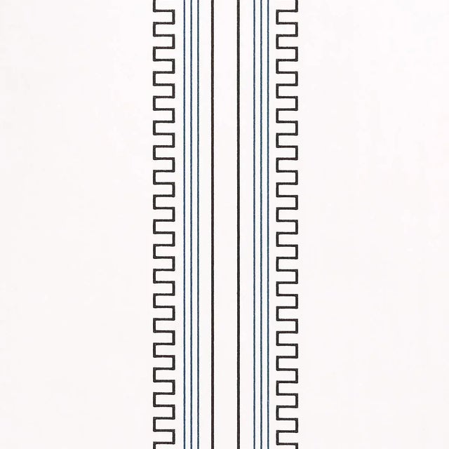 Sample - Schumacher X Mary McDonald Greco Stripe Wallpaper in Ivory For Sale