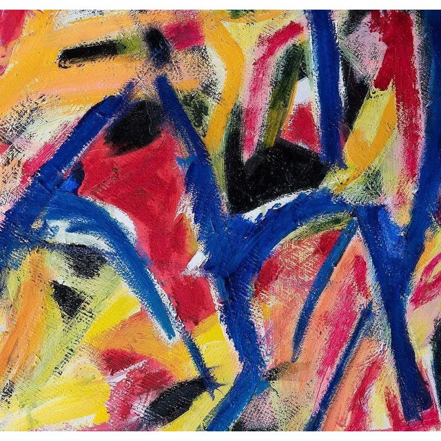 Giorgio Lo Fermo, Abstract Colors, Original Oil on Canvas, 1983 For Sale - Image 3 of 4