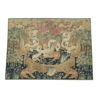 Vintage Tapestry Depicting Perytons For Sale