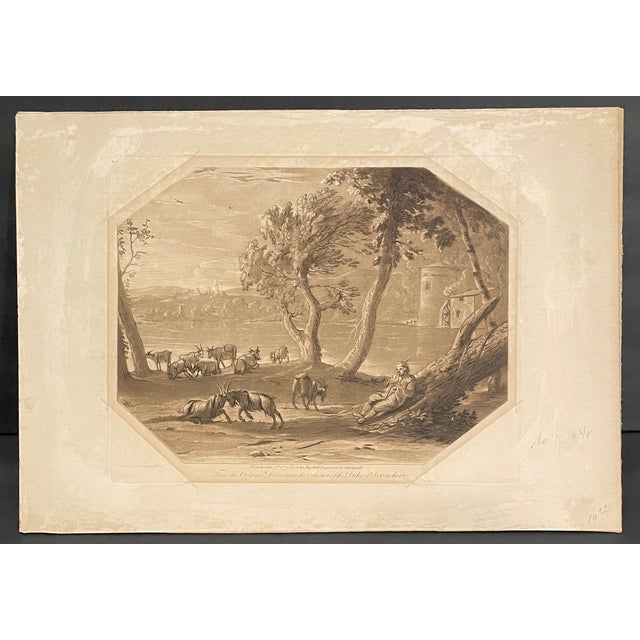 1774 Claude Lorraine Mezzotint Landscape From the Collection of the Duke of Devonshire For Sale - Image 4 of 5