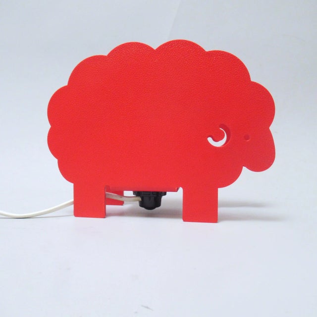 Vintage Italian Red Sheep Lamp, 1970 For Sale - Image 9 of 10
