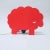 Vintage Italian Red Sheep Lamp, 1970 For Sale - Image 9 of 10