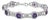 Silver Cushion-Cut Purple Amethyst & Diamond Vintage Halo Link Bracelet For Sale