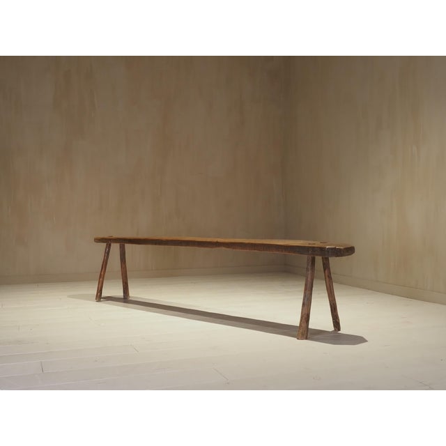 1920s Vintage Rustic Wooden Bench, 1920s For Sale - Image 5 of 9