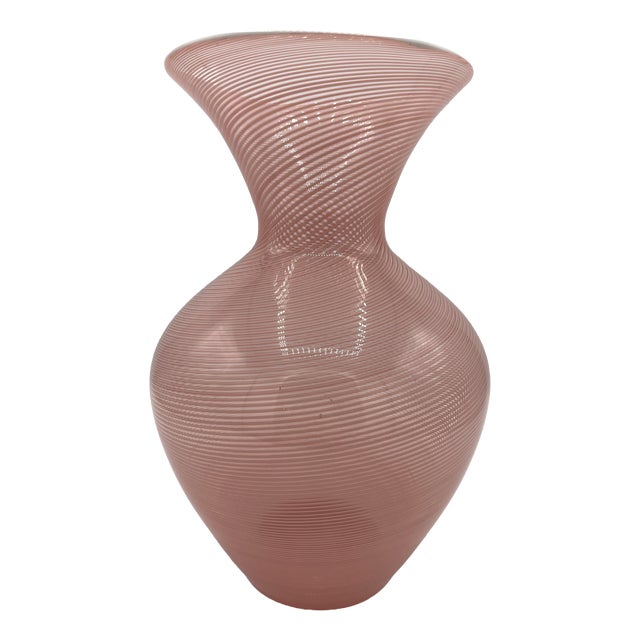 Filigree Vase with White Edge by Ercole Barovier for Barovier & Toso, 1970s For Sale