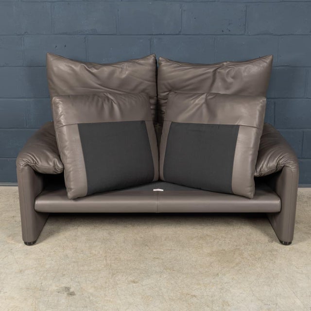 1980s Vintage 20th Century Italian Maralunga Sofa by Vico Magistretti for Cassina, 1980, Set of 3 For Sale - Image 5 of 18