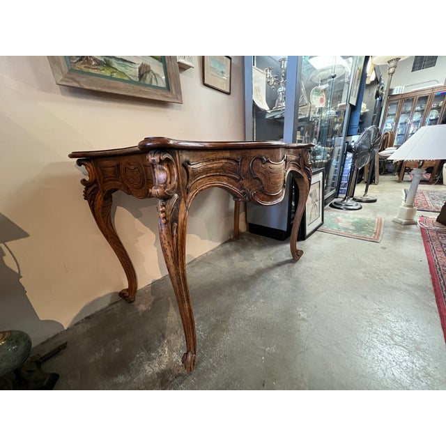 French Late 19th Century French-Style Hand-Carved Console For Sale - Image 3 of 10