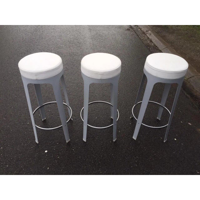 Industrial Metal & Leather Stool by Leonardo Rossano for Lapalma, 2000s For Sale - Image 3 of 14