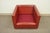 Red Vintage Mid Century Modern Red Leather Cube Club Lounge Chair on Rolling Casters For Sale - Image 8 of 10