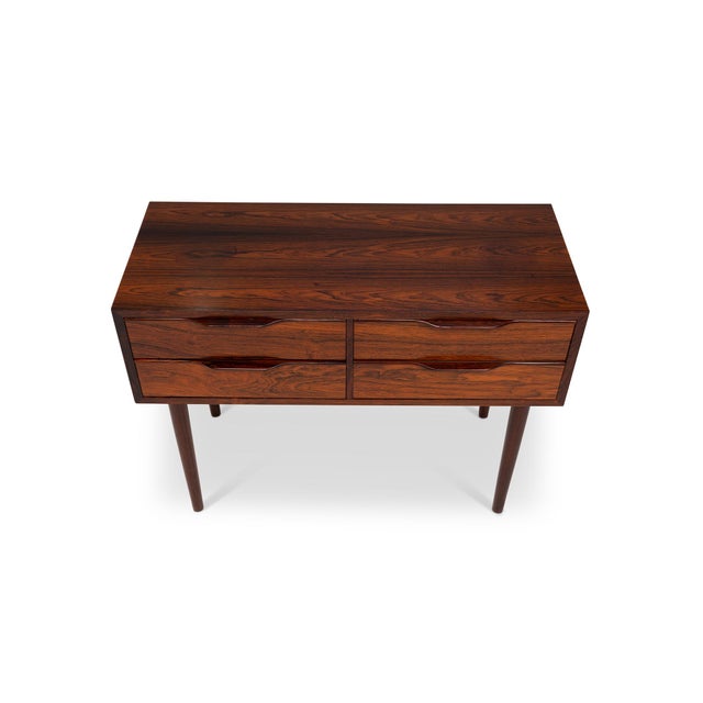 1960s Vintage Danish Mid-Century Rosewood 4-Drawer Nightstand / Accent Table For Sale - Image 4 of 8