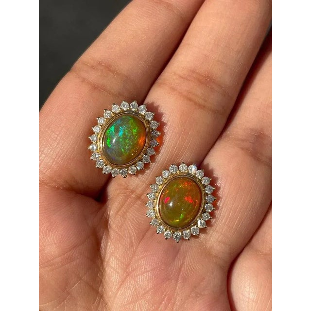 This is part of Chairish’s Fine Jewelry assortment. Studs create a subtle beauty while showcasing the colors of the...