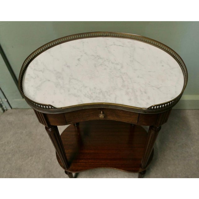 Antique French Side Table with Marble, 1800s For Sale - Image 5 of 6