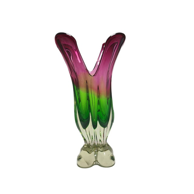 Pink Vase by J. Hospodka for Chribska Glassworks, Former Czechoslovakia, 1960s For Sale - Image 8 of 18